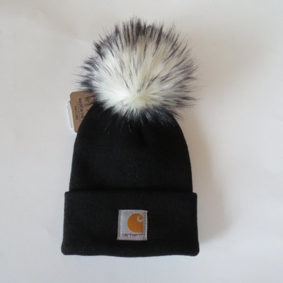 Carhartt Beanie Handmade in USA Pom Kids Hat - Picture 1 of 6
